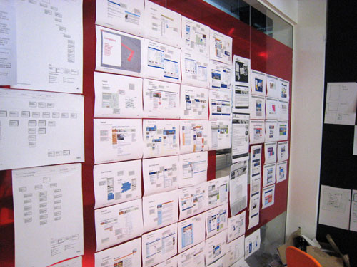 Expert review slides on the wall
